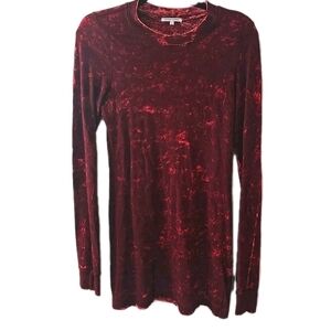 Cotton Citizen Tie Dye Ribbed Long Sleeve Red‎ Dress Size Small Made In USA